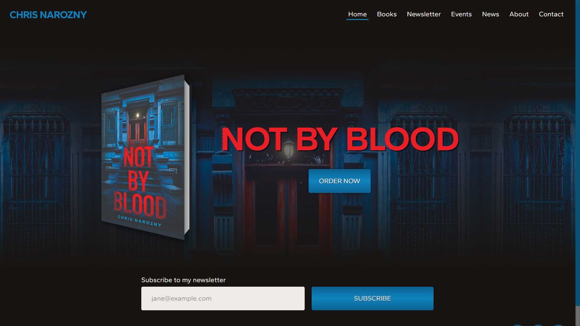 Chris Narozny website landing page